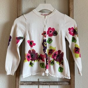 Child Play Peplum Floral Cardigan Sweater girls sz: 5